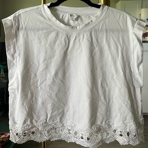 Crop top white shirt size large